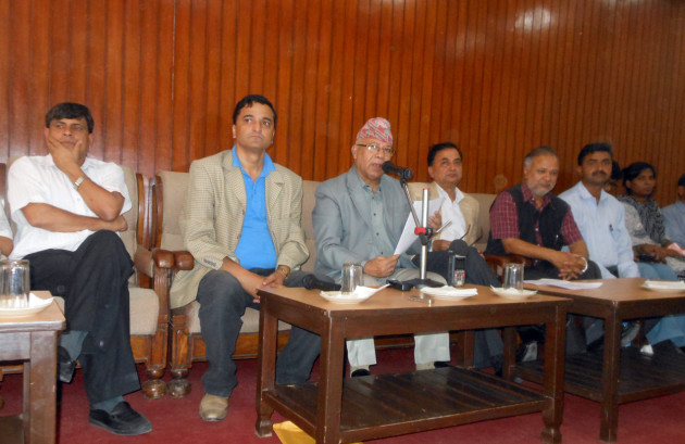 UML Leader Nepal addressing the interaction program. Photo: RSS