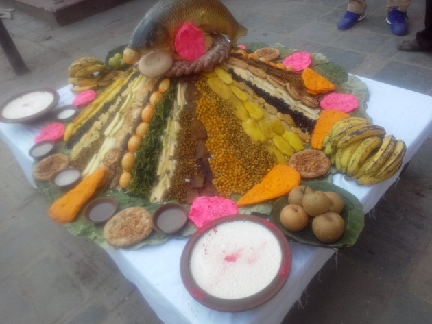 Samaybaji prepared by Ganga Club on the occasion of Indra Jatra Festival, the festival of rain god.