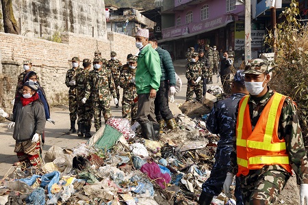 File Photo of Poudel involved in clean-up campaign
