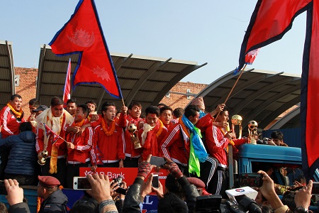 Nepali football team welcome