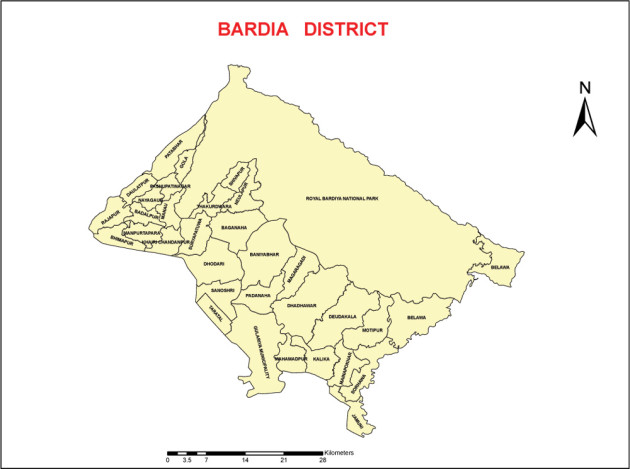 Map of Bardiya district