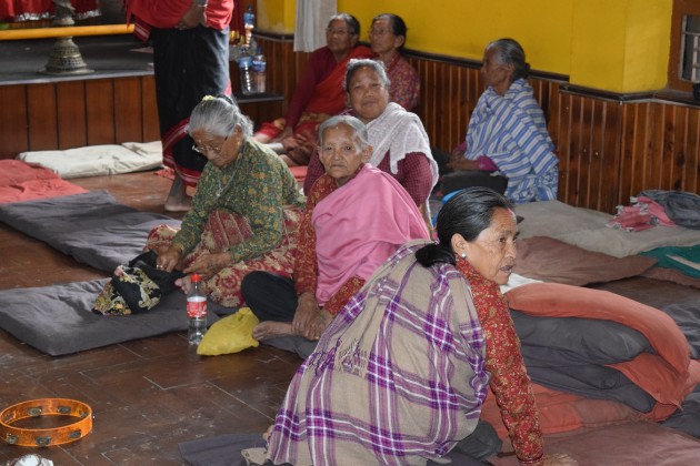 Elderly people involved in recreational activities.