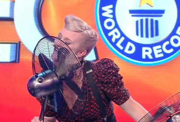 Circus-entertainer-sets-world-record-stopping-fan-blades-with-her-tongue