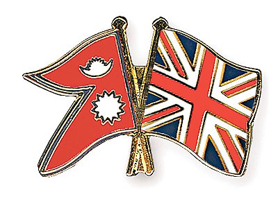 Flag of Nepal and Britain